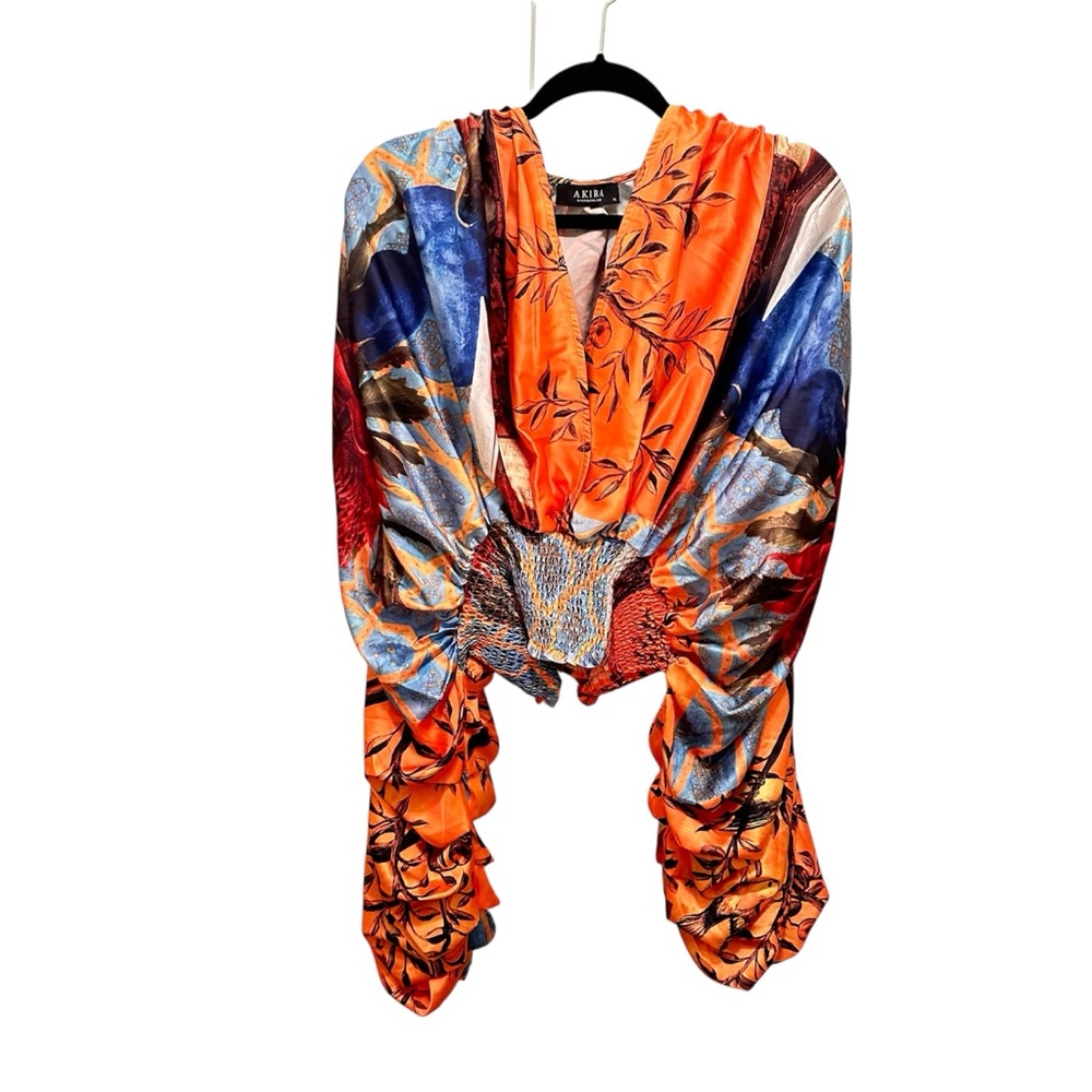 Akira Boho Floral Smocked Blouse - Vibrant Statement Piece